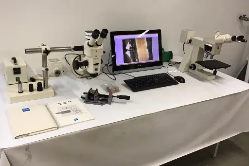 [80657] Zeiss Axiotech 100 HD + Stemi SV 11 for cross sections.